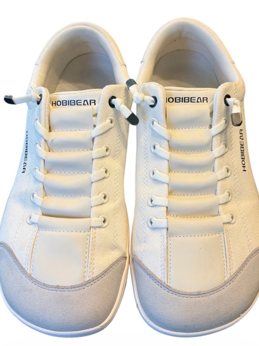 HOBIBEAR White Lace-Up Fashion Sneakers Size Men's US 8.5 or a Women US 9.5